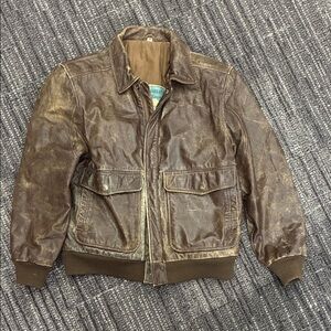 Aeropostale Distressed Brown Bomber Jacket